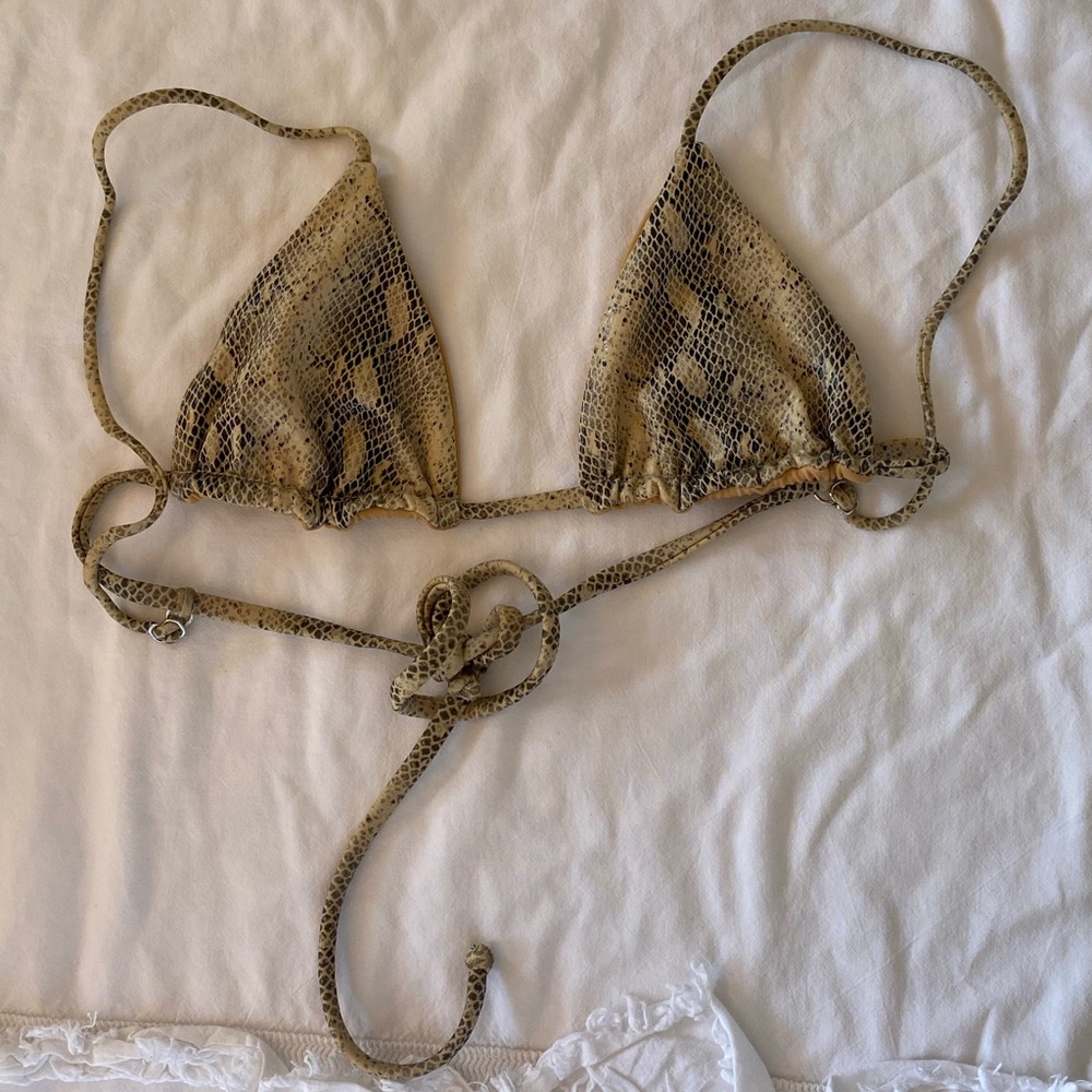🐍Skin By Same Snakeskin Triangle Bikini Top🐍